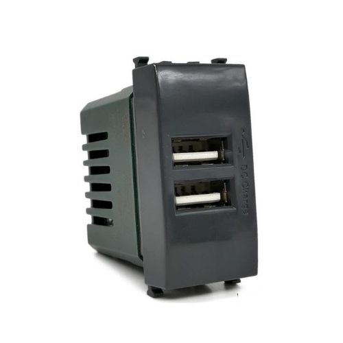 Doppia Presa Usb 2A T2 Nero MAPAM 621N