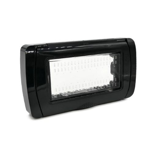 Placca Idrobox Ip55 T2 4P Nero MAPAM S6004N