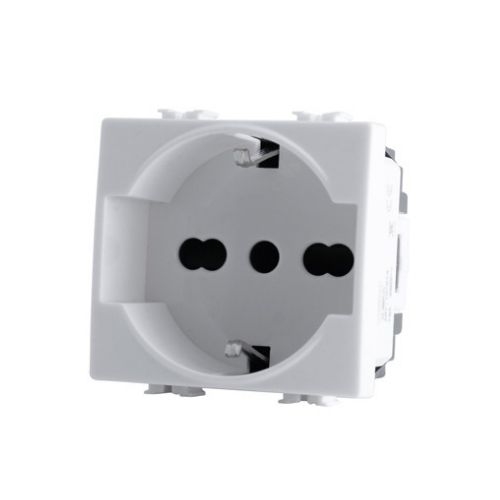 Presa Schuko Unel (16A-250V) T3-Joy Bianco MAPAM 514B Compatibile Bticino Matix