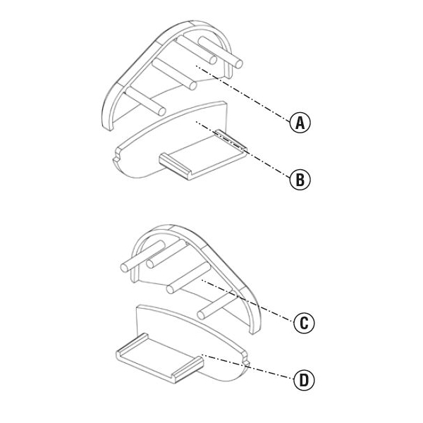 Tappo Destro e Sinistro Per Dispositivo TECNO CCE CETEACC00001 EX TECNOTAP