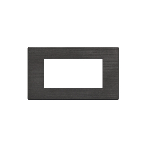Placca Tecnopolimero Spazzolato T2-Gem 4P Antracite MAPAM M6004SL-24 Compatibile VIMAR PLANA