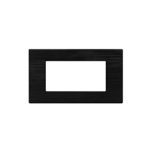Placca Tecnopolimero Spazzolato T2-Gem 4P Nero MAPAM M6004SL-2 Compatibile VIMAR PLANA