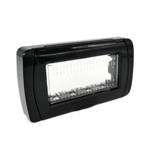 Placca Idrobox Ip55 T3 4P Nero MAPAM S5004N