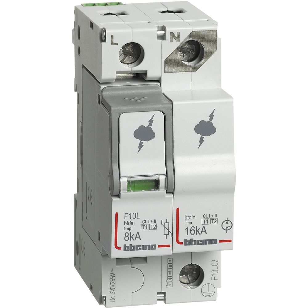 Limitatore Di Sovratensione (Spd) T1+T2 1P+N - Imax=8Ka BTICINO F10LC2