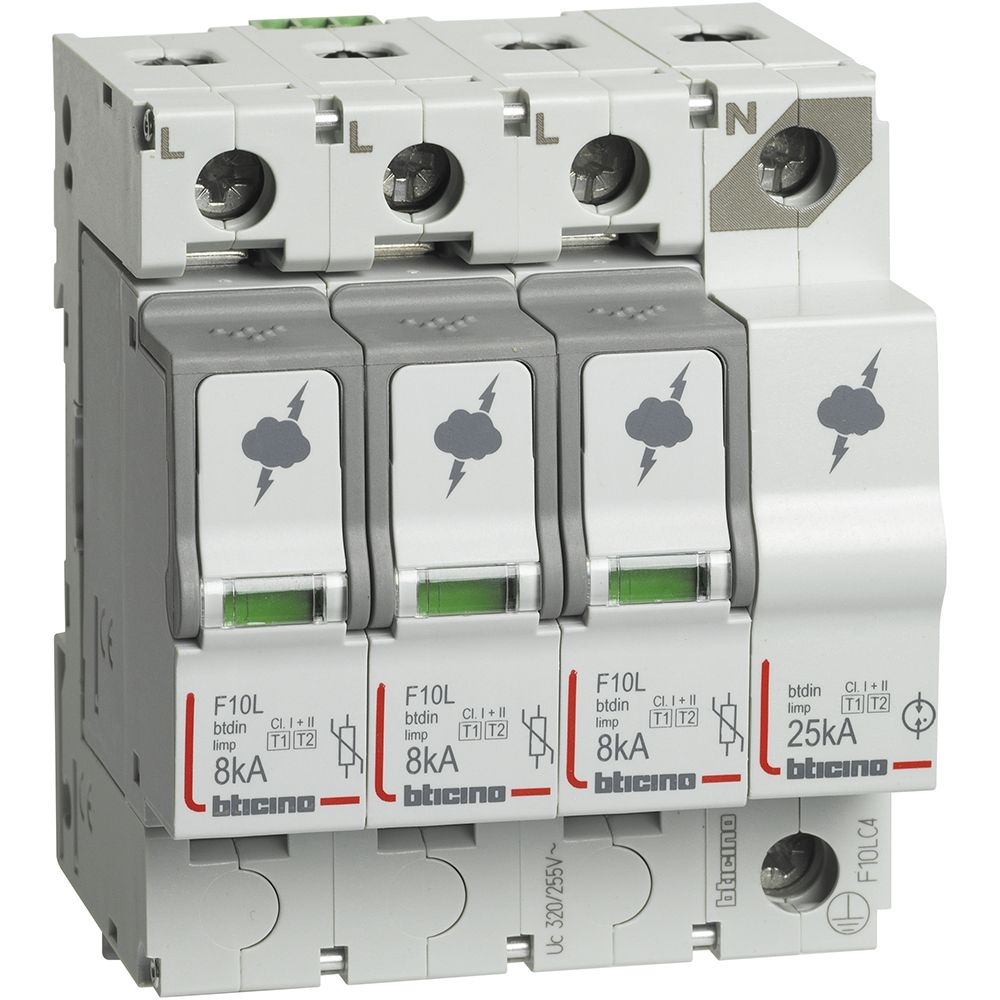 Limitatore Di Sovratensione (Spd) T2 60Ka 3P+N BTICINO F10LC4