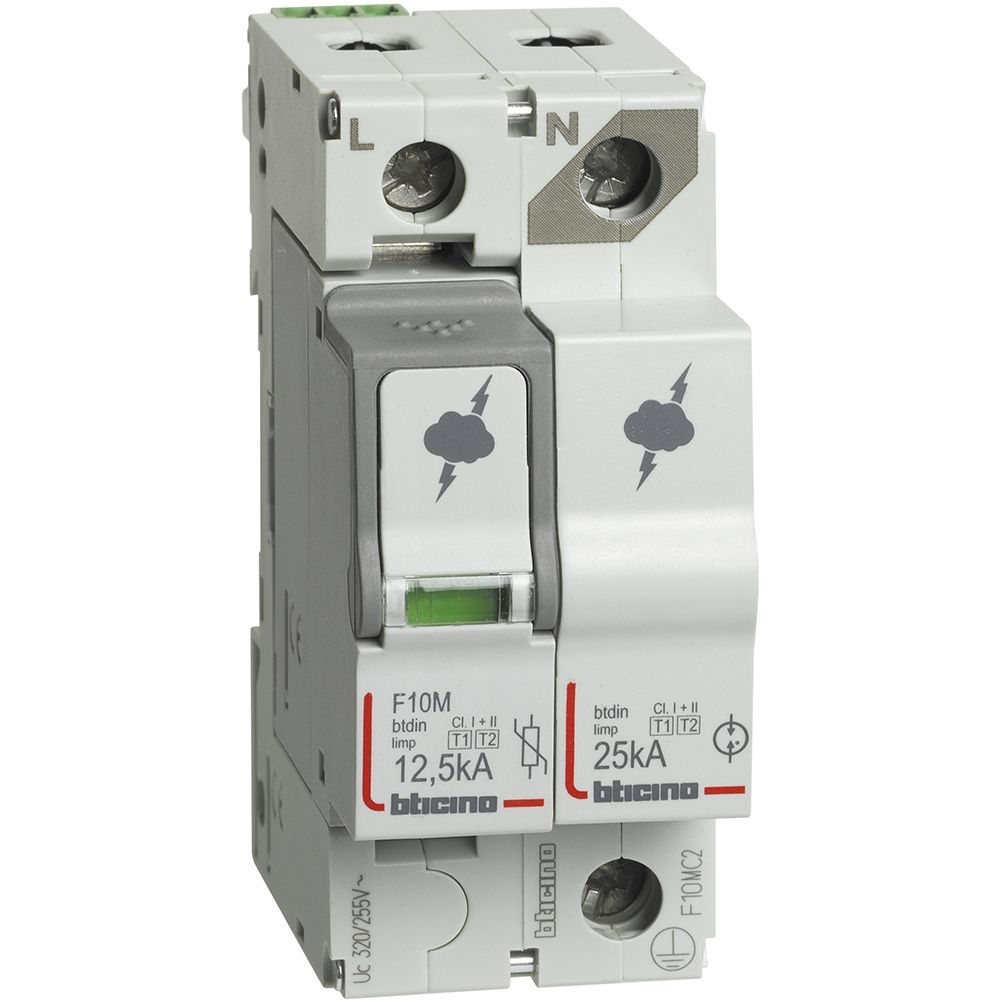 Limitatore Di Sovratensione (Spd) T1+T2 1P+N - Imax=12,5Ka BTICINO F10MC2