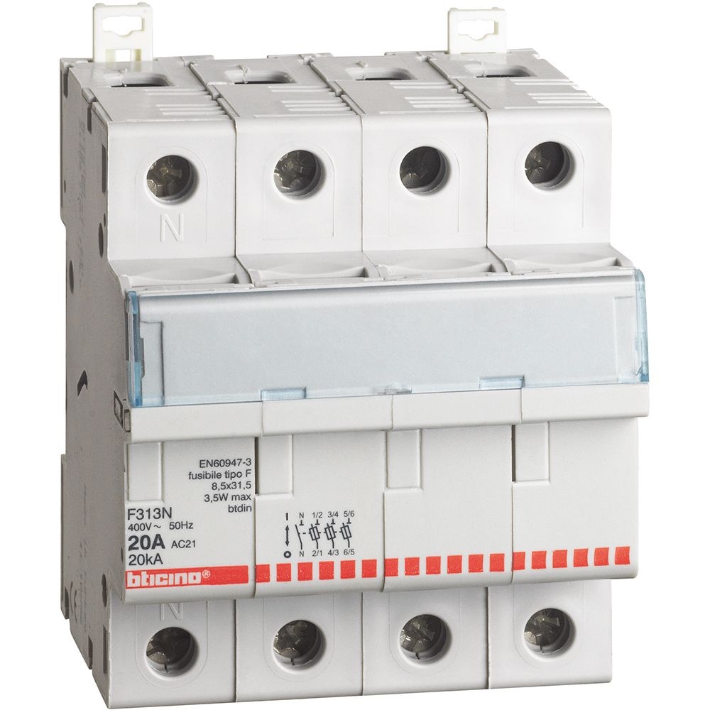 Portafusibile Sezionatore 3P+N Fusibili Tipo T BTICINO F313N