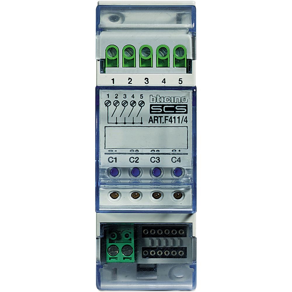 Attuatore Din Con 4 Rele Indipendenti BTICINO F411/4