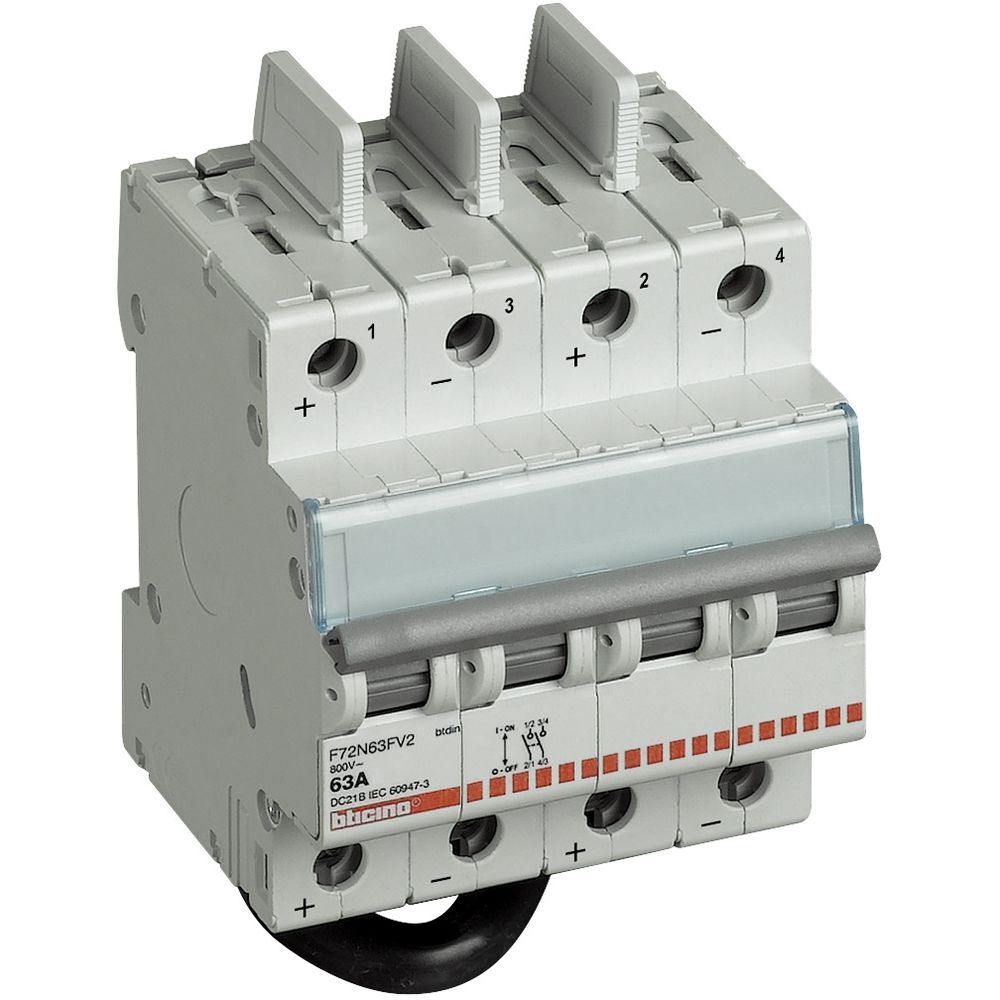 Sezionatore Modulare Per Fotovoltaico - In= 63A - Vn= 600Vdc BTICINO F72N63FV1