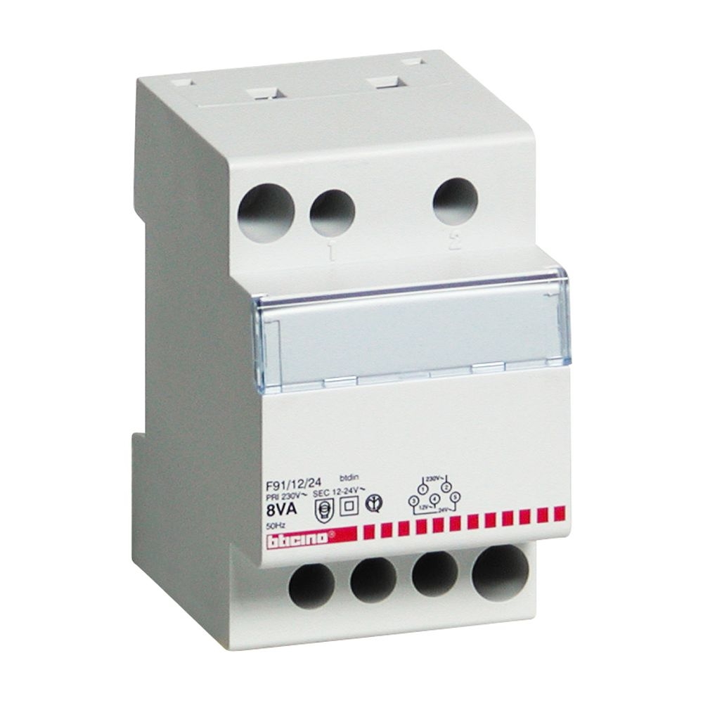 Trasformatore Di Sicurezza Monofase 230V - 12/24V BTICINO F91/12/24