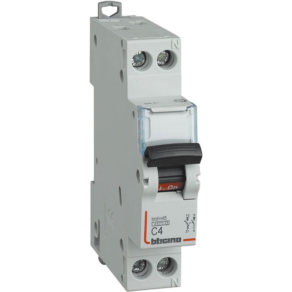 Interruttore Magnetotermico Modulare Btdin45 1P+N BTICINO FA881C4