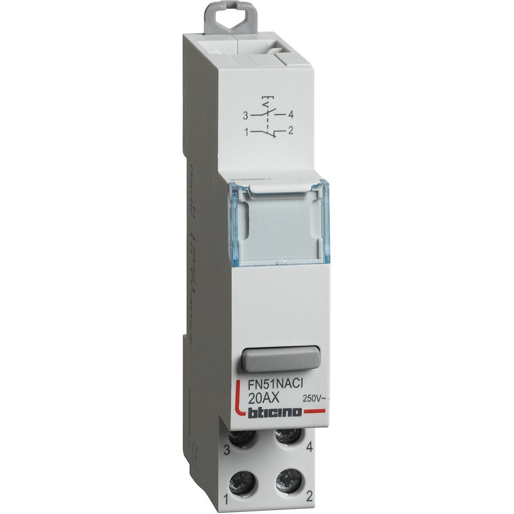 Interruttore Doppio 1No+1Nc - 20A - 230V - 1 Modulo Din BTICINO FN51NACI
