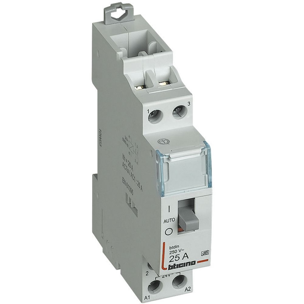 Contattore In=25A (Ac-1 - Ac-7A) - Vn=24Vac - 1 No - 1 Modulo BTICINO FT1A1N24S