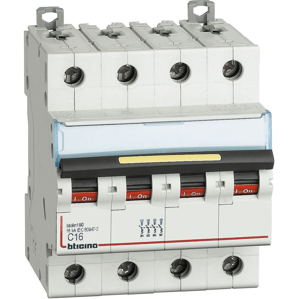 Interruttore Magnetotermico Modulare Btdin160 4P Curva C - In= 16A BTICINO FT84C16