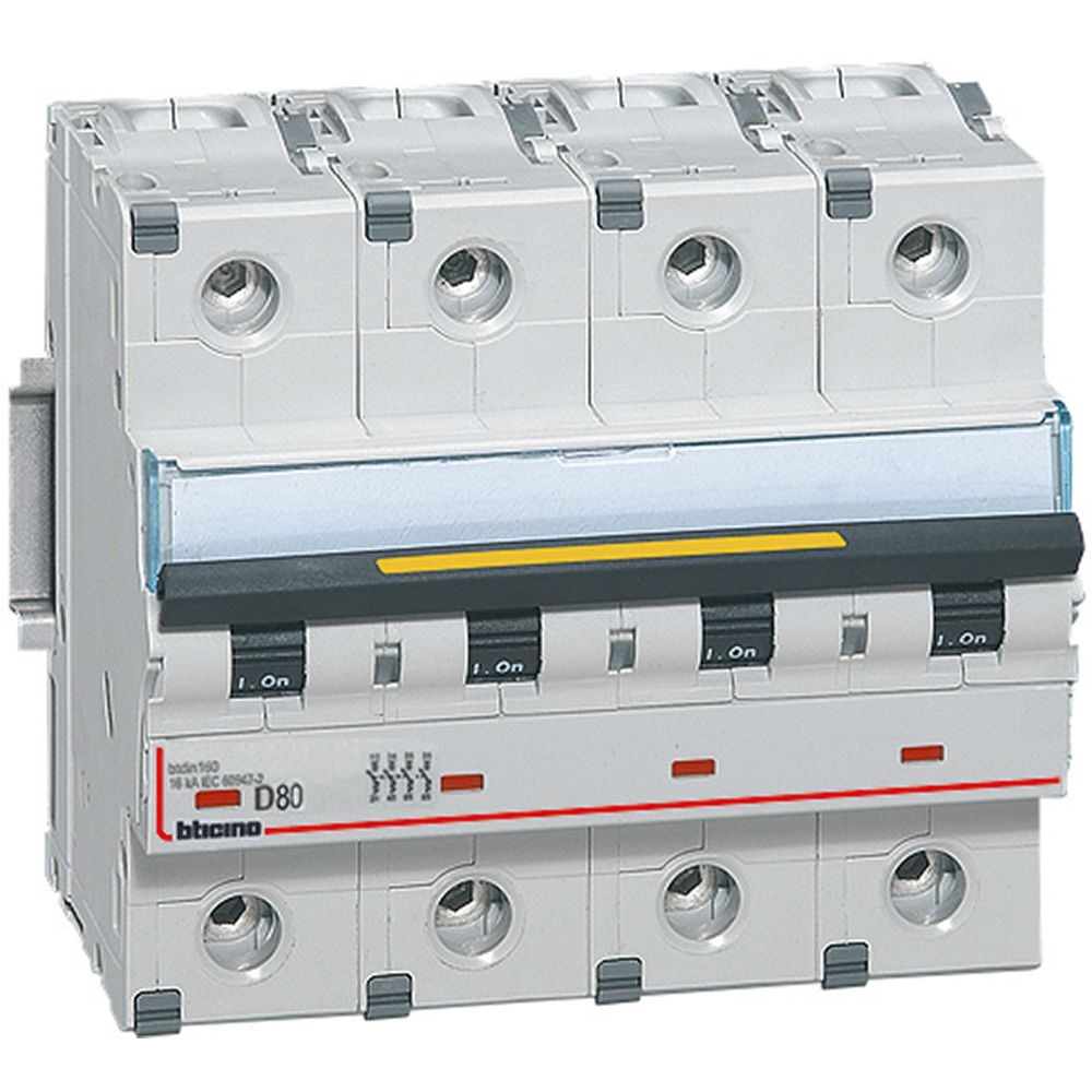 Interruttore Magnetotermico Modulare Btdin160 4P Curva D - In= 63A BTICINO FT84D63