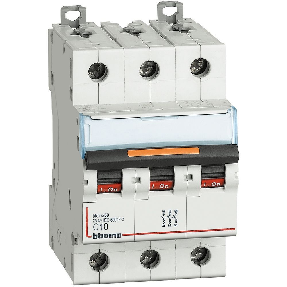 Interruttore Magnetotermico Modulare Btdin250 3P Curva C - In= 10A BTICINO FV83C10
