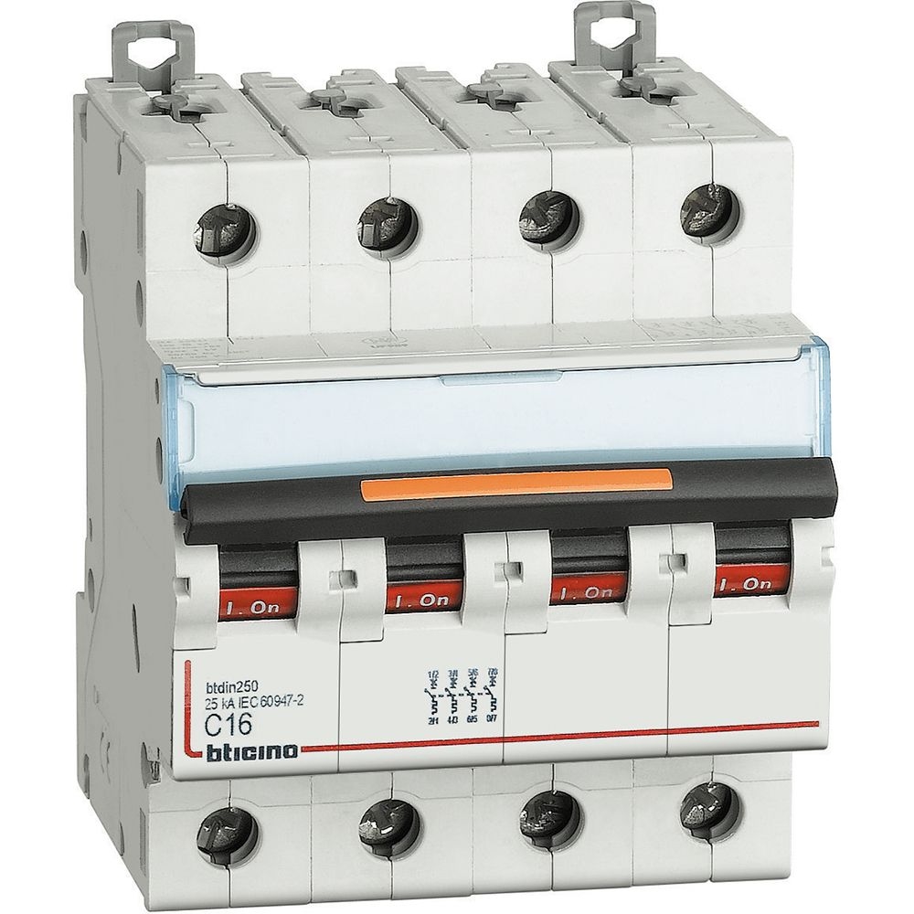 Interruttore Magnetotermico Modulare Btdin250 4P Curva C - In= 16A BTICINO FV84C16