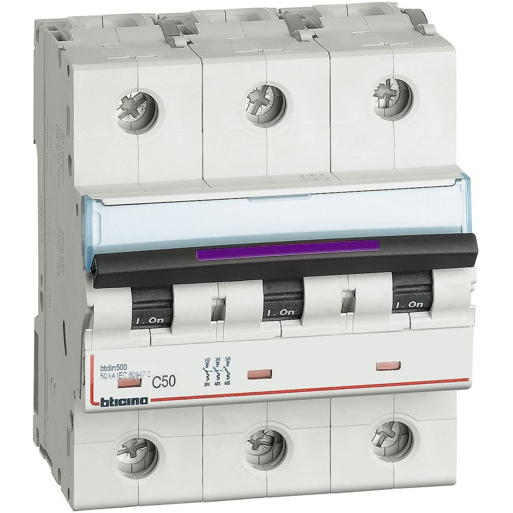 Interruttore Magnetotermico Modulare Btdin500 3P Curva C - In= 50A BTICINO FX83C50