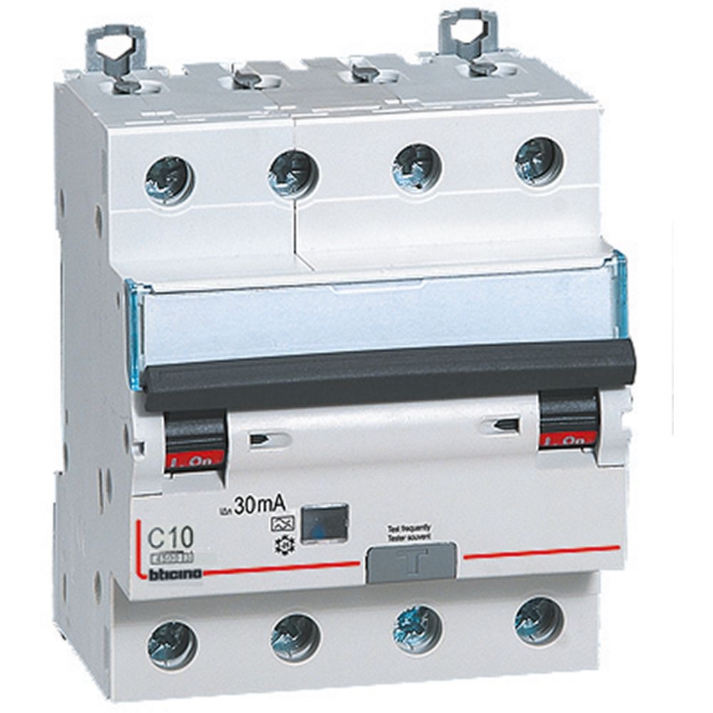 Interruttore Magnetotermico Differenziale Btdin45 4P Tipo A - In= 10A - Idn= 0.03A BTICINO GA8843A10