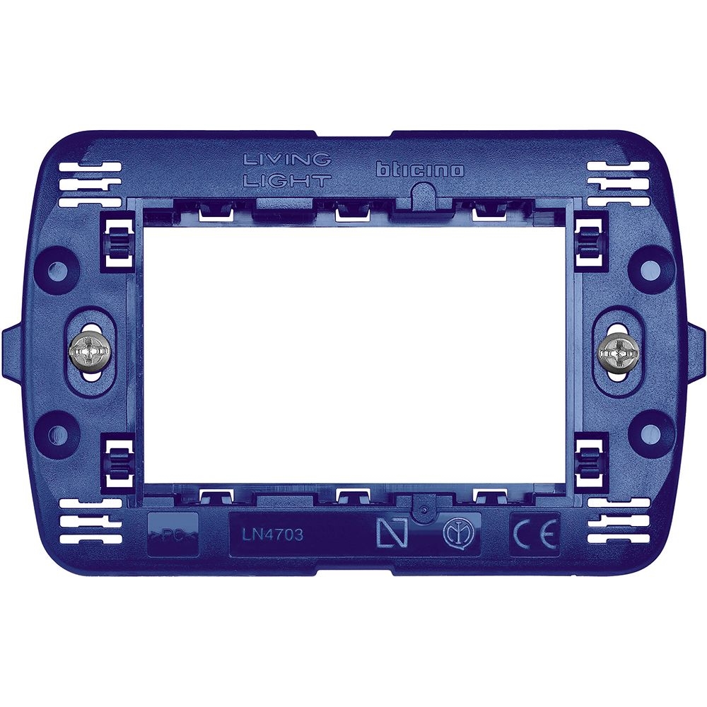 Supporto 3 Moduli Per Placche Quadre Livinglight E Living International - Fissaggio Con Viti BTICINO LN4703
