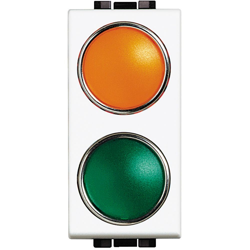 Doppio Portalampada Con 2 Diffusori 1 Arancio + 1 Verde BTICINO N4372AV