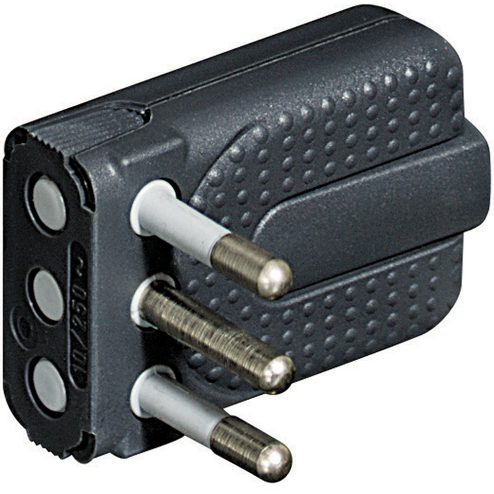 Spina Corner 2P+T 16A Salvaspazio - Antracite (Blister) BTICINO S2465TG