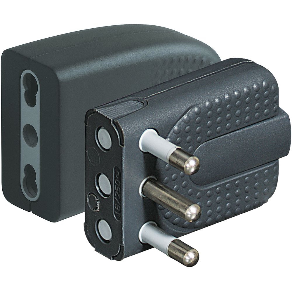 Coppia Spina/Presa Corner Bipasso 2P+T 10/16A - Antracite (Blister) BTICINO S2466TGP