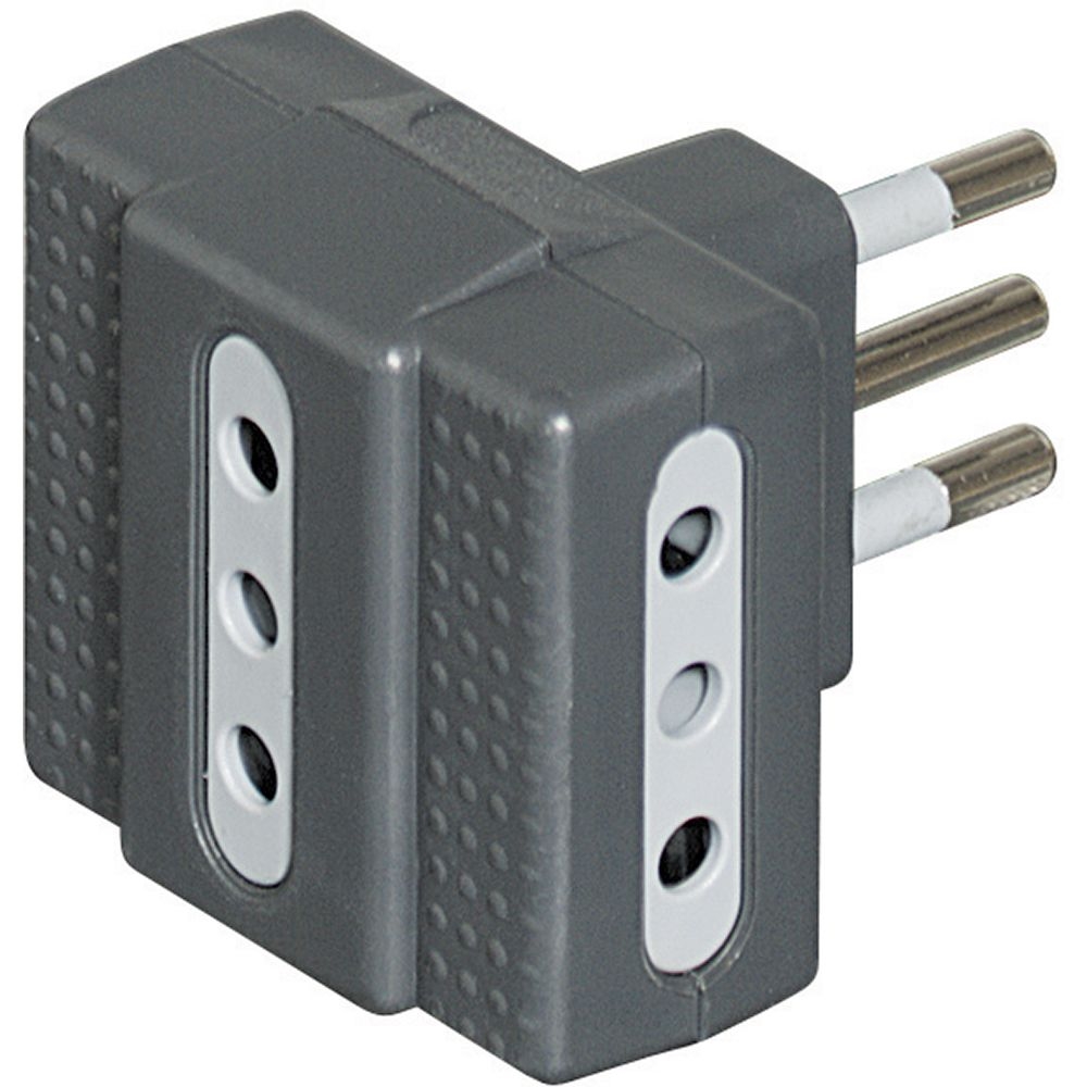 Adattatore Tris - 3 Prese 10A E Spina 10A Antracite (Blister) BTICINO S3603G