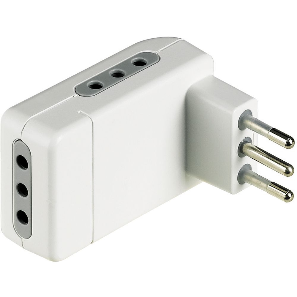 Adattatore Salvaspazio Corner Bianco - 3 Prese 10A E Spina 10A BTICINO S3605DE