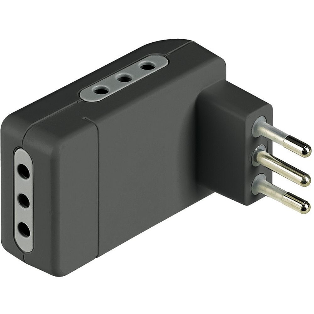 Adattatore Salvaspazio Corner Antracite - 3 Prese 10A E Spina 10A BTICINO S3605GE