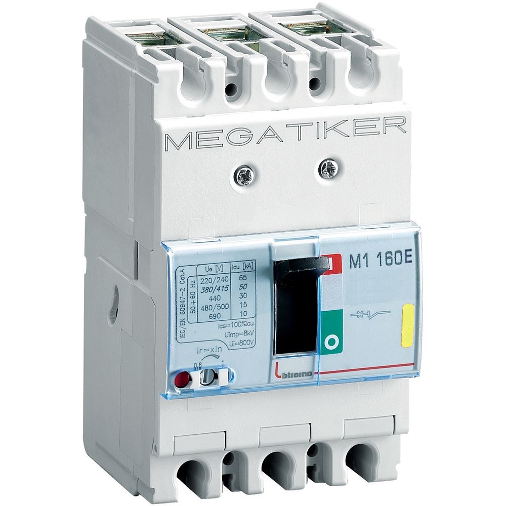 Interruttore Scatolato Megatiker M1 160E Magnetotermico 3P BTICINO T713E16