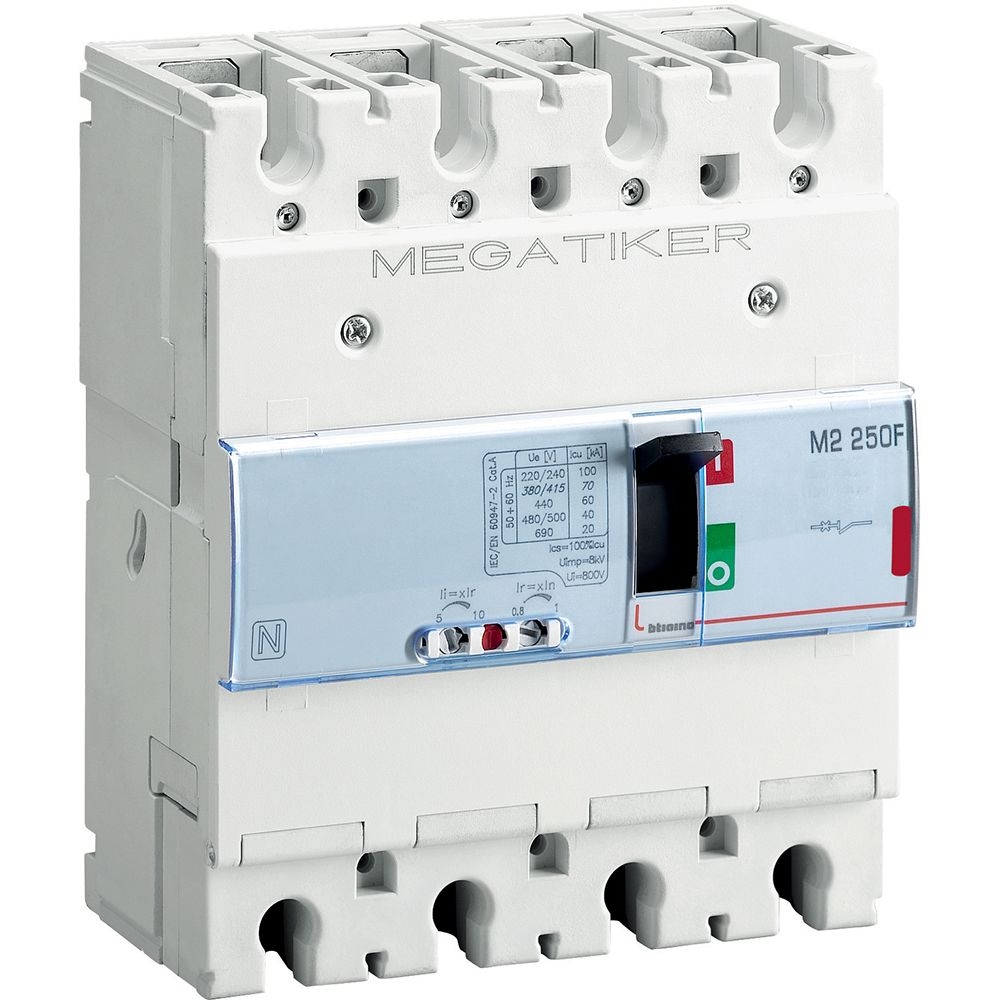 Interruttore Scatolato Megatiker M2 250F Magnetotermico 3P+N/2 BTICINO T724F160