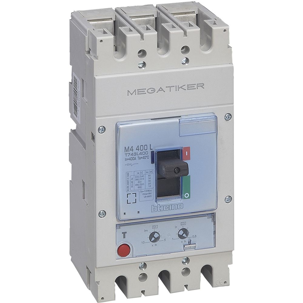 Interruttore Scatolato Megatiker M4 630L Magnetotermico 3P BTICINO T743L400