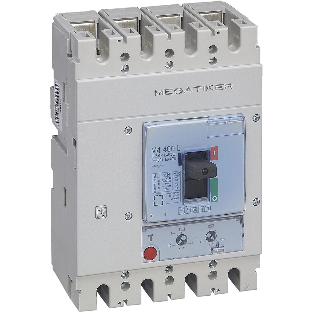 Interruttore Scatolato Megatiker M4 630L Magnetotermico 4P BTICINO T744L500