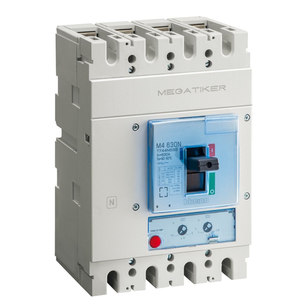 Interruttore Scatolato Megatiker M4 630N Magnetotermico 4P BTICINO T744N250