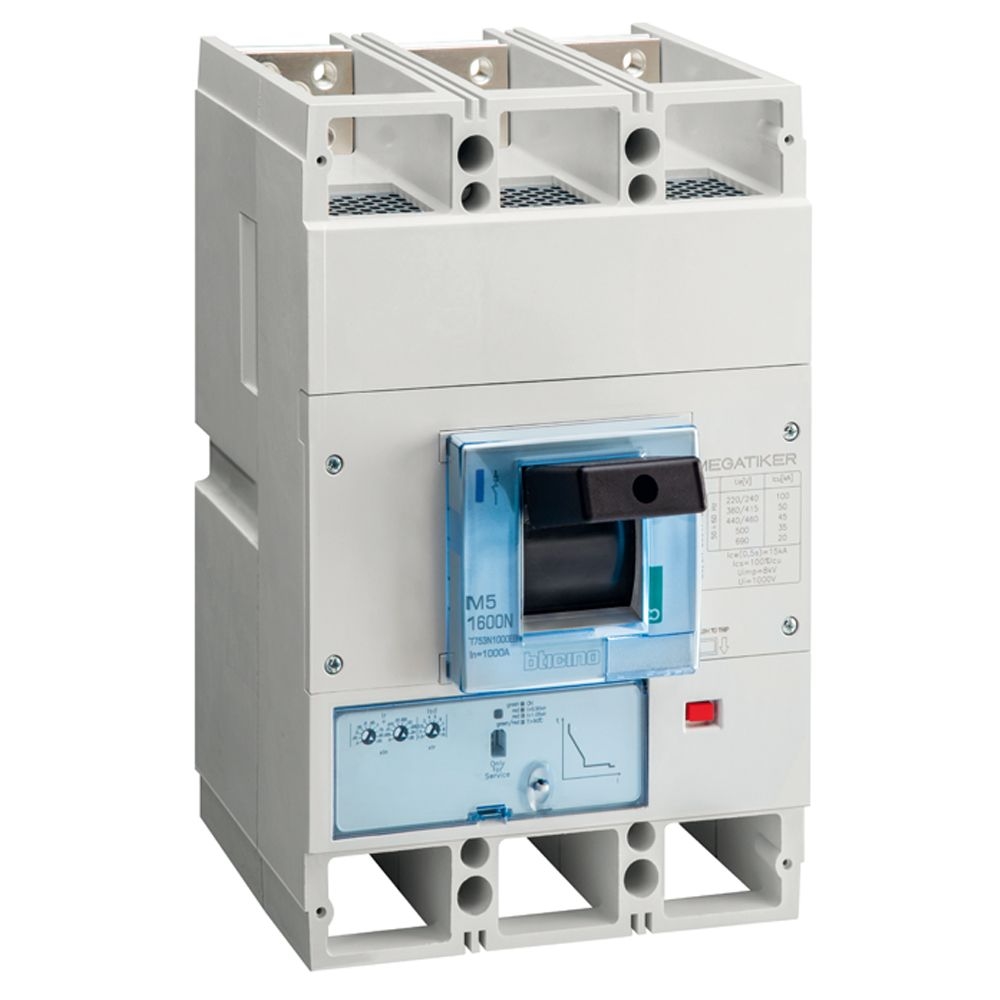 Interruttore Scatolato Megatiker M5 1600N Elettronico 3P BTICINO T753N1000EB