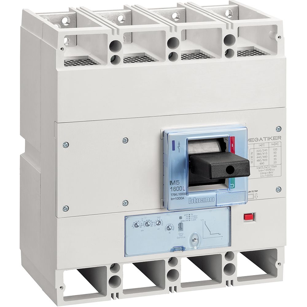 Interruttore Scatolato Megatiker M5 1600L Elettronico 4P BTICINO T754L800EB