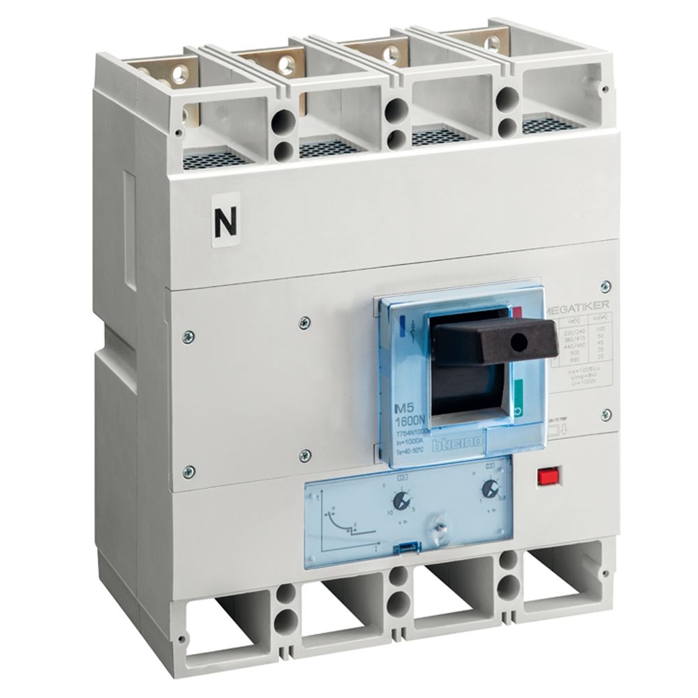 Interruttore Scatolato Megatiker M5 1600N Magnetotermico 4P BTICINO T754N800
