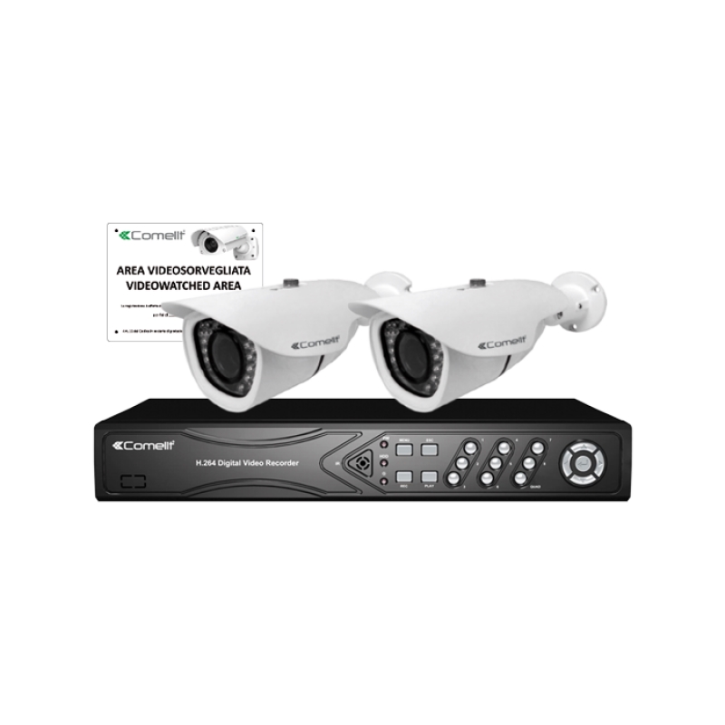 Kit Ip Easy,Ipnvr004Cpoe,2 Ipcam010D,43500 COMELIT IPKITPOE004C