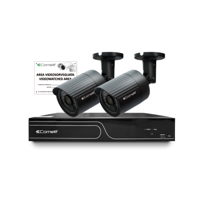 Kit, 1 Ipnvr104Epoe, 2 Ipcam102C, 1 43500 COMELIT IPKITPOE402C