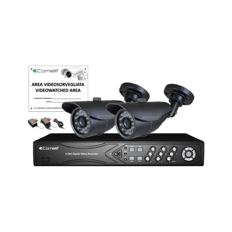 Kit Ip Con Ipnvr085Dpoe,2Xipbcam02Mma, Acc. COMELIT IPKITPOE085A
