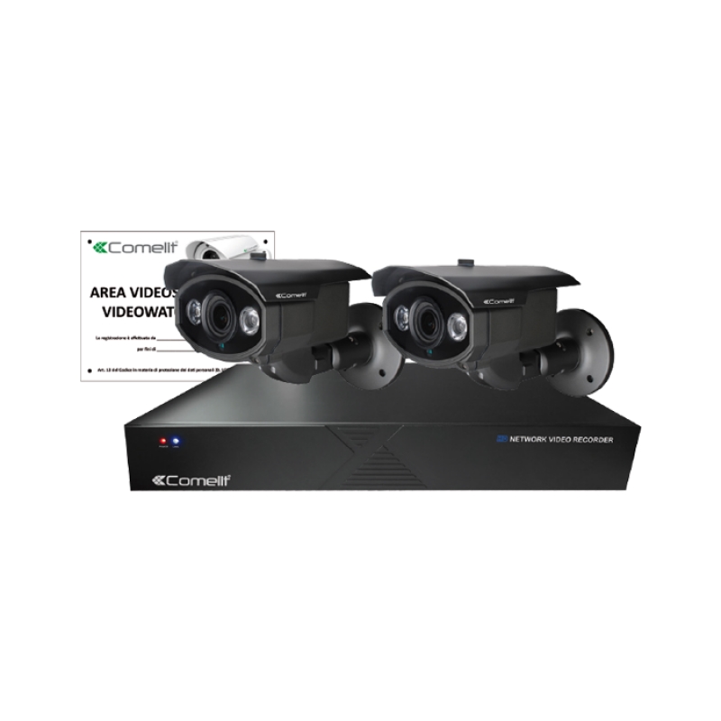 Kit Ip, Ipnvr108Fpoe, 2 X Ipcam162C, 43500 COMELIT IPKITPOE862D