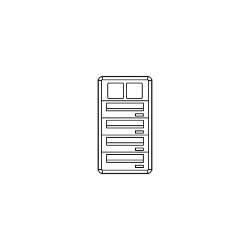 Casellario Postcom Pw, 4 Cas.Post.Oriz, Prel.Poste., Esterna COMELIT 3254/OPE/PW