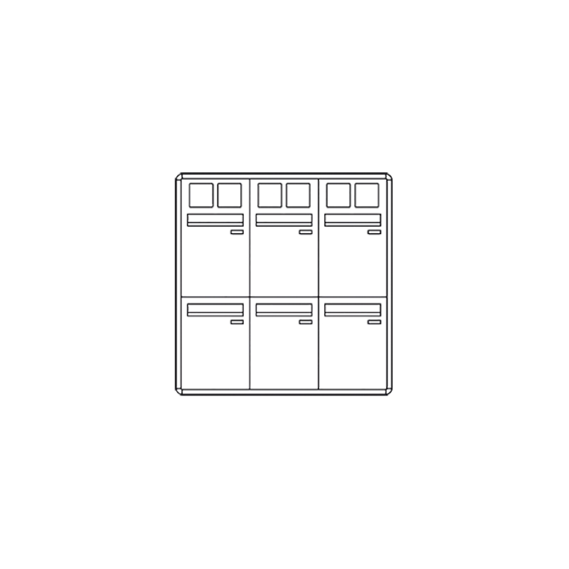 Casellario Postcom Pw, 6 Cas.Post.Vert, Prel.Poste., Incasso COMELIT 3256/VPI/PW