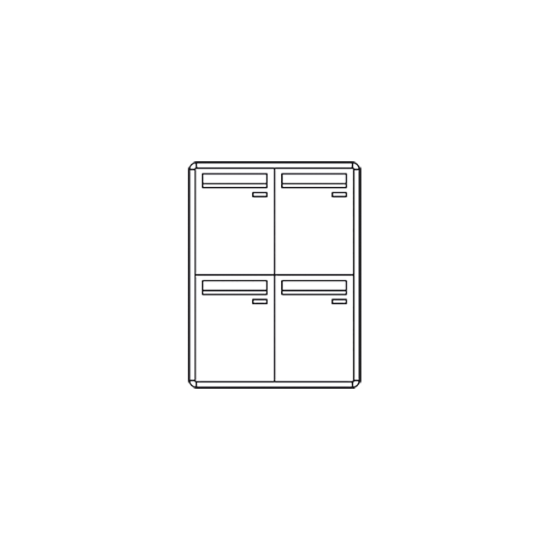 Casellario Postcom, 4 Cas.Post. Vert, Prel.Poste., Esterna COMELIT 3274/VPE