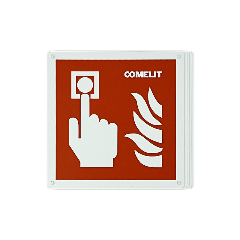 Cartello Metallo Per Pulsante Allarme, 5Pz COMELIT 43CPM000
