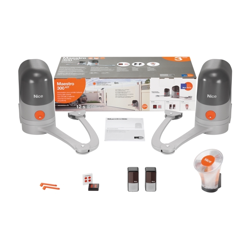 Kit Automazione a Bracci Per Cancelli 2 Ante Battenti Home NICE MAESTRO 300 KIT