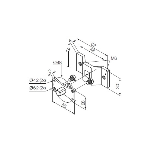 Kit Staffa + Perno Quadro 10 Mm Fori Filettati MHOUSE AR2 Fuori Produzione