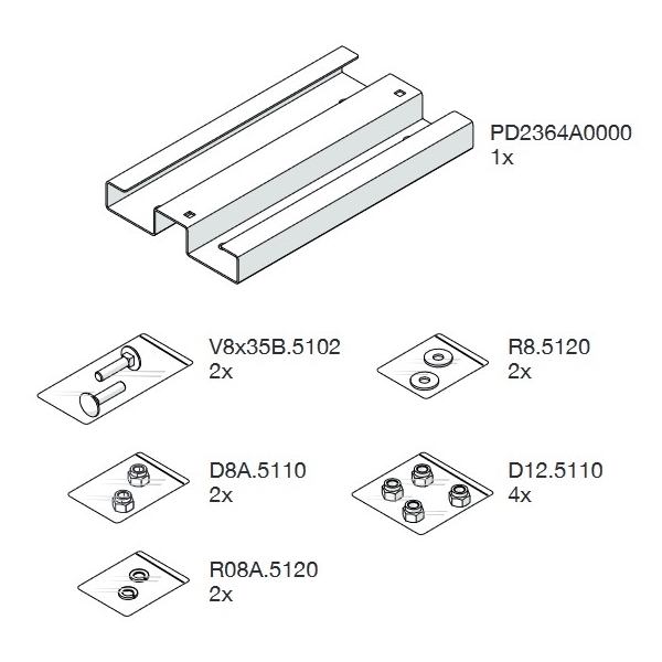 Piastre Di Adattamento Retrofit 2 Robus 400 600 600 Hs NICE CBIPLEC720