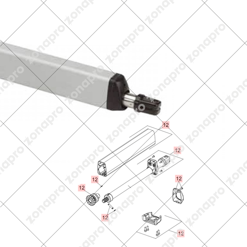 Gruppo Tubo Stelo Inox Per Motore 415 L Ricambio FAAC 63003344
